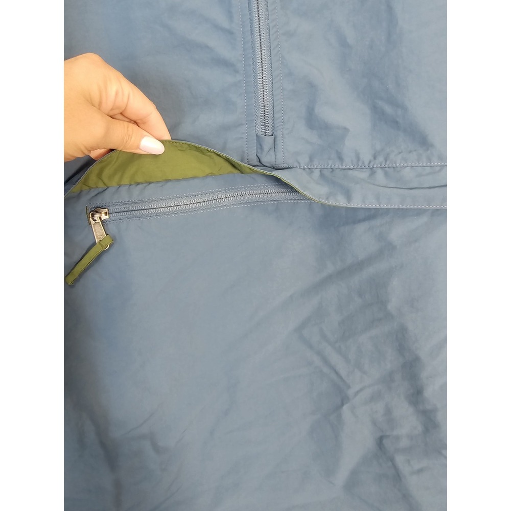 Vtg LL Bean Men's Small Jacket Hooded Nylon Anorak Pullover Hiking Blue - Picture 6 of 9